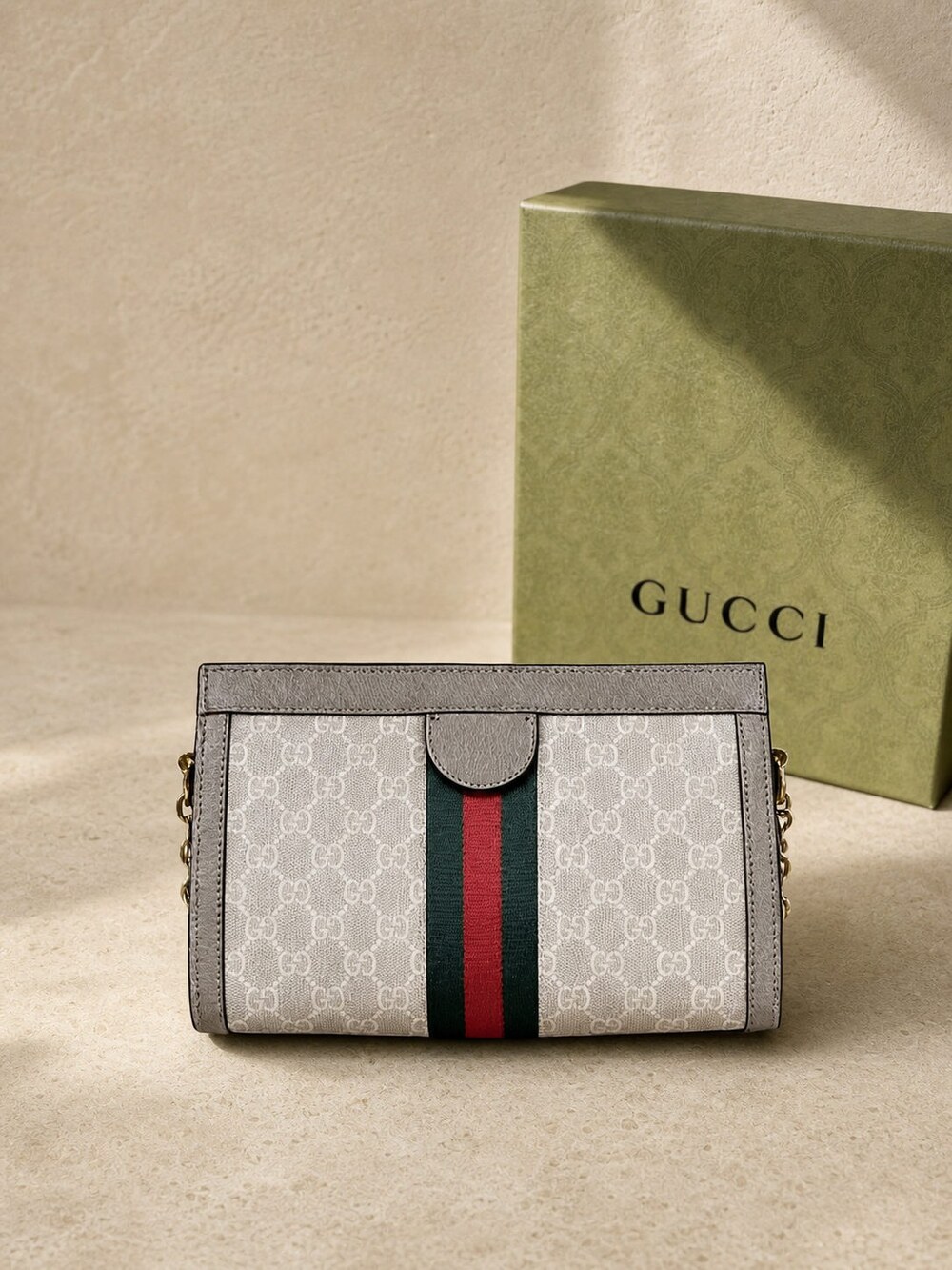 Gucci Ophidia Small Purse with Gold Double G and Light Beige Trim - Picture 2 of 5